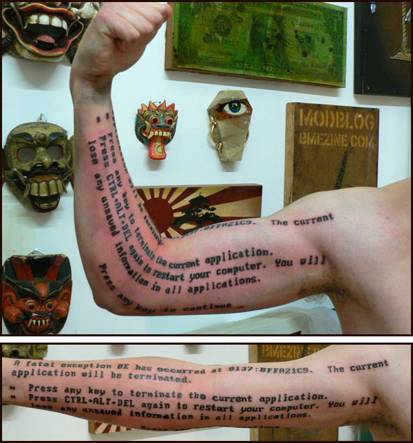 tattoo pic. WTF: BSOD Tattoo [Pic] +